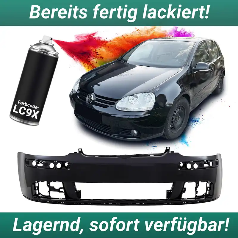 Neu Lackiert LC9X Deep Black Perleffekt für VW Golf 5 V Stoßstange vorne für SRA EU-WARE 03-08