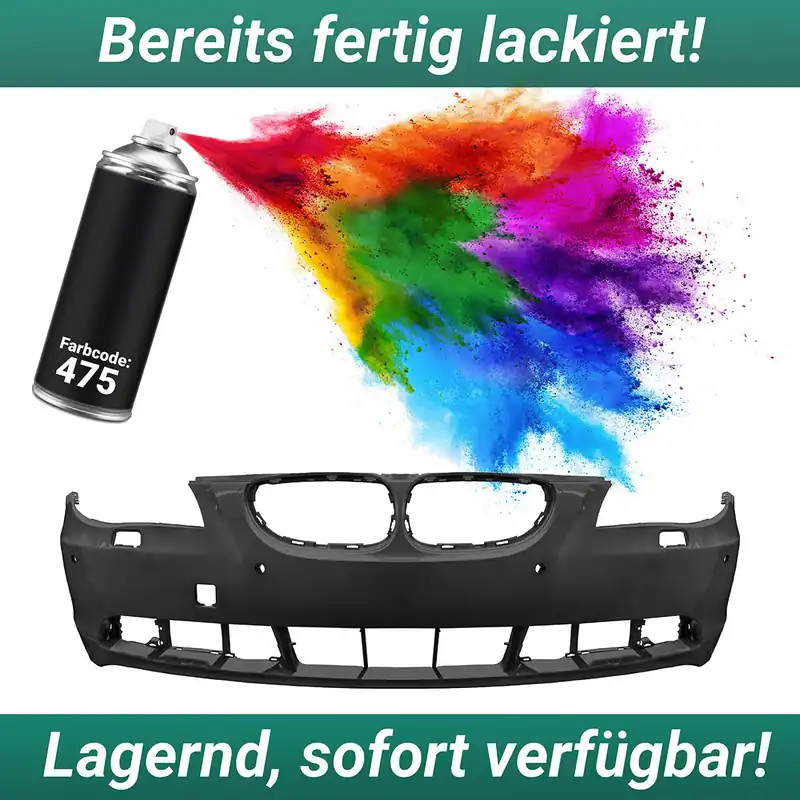 Stoßstange vorne 4x PDC und SRA LACKIERT 475 passt für BMW E60 E61 ab 2003-2007 Geprüft
