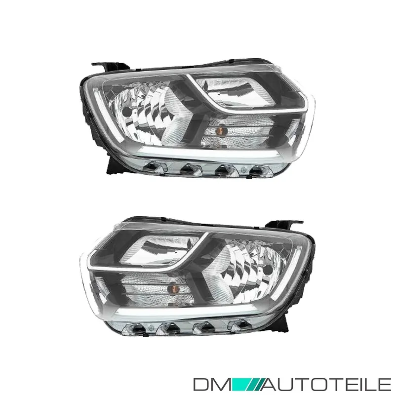 Zertifiziert Scheinwerfer Depo LED/H7/H1/PY21W SET passt für Dacia Duster (HM) ab 18