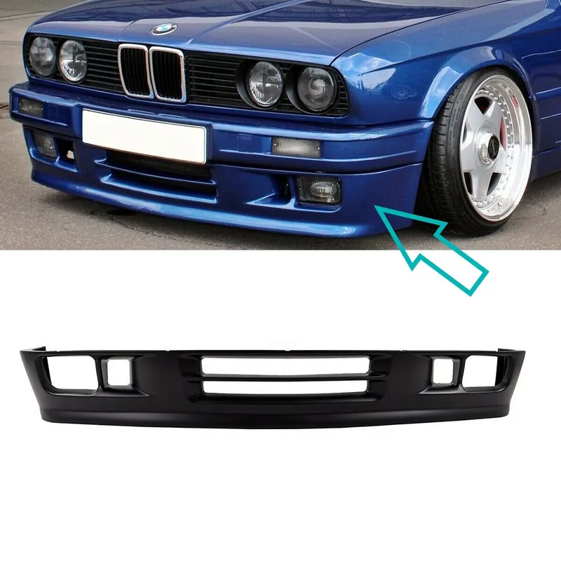 DM Exclusive Sport Front Bumper lower part black+Spoiler fits on BMW E30 M-Tech II Facelift Mega-Angebot