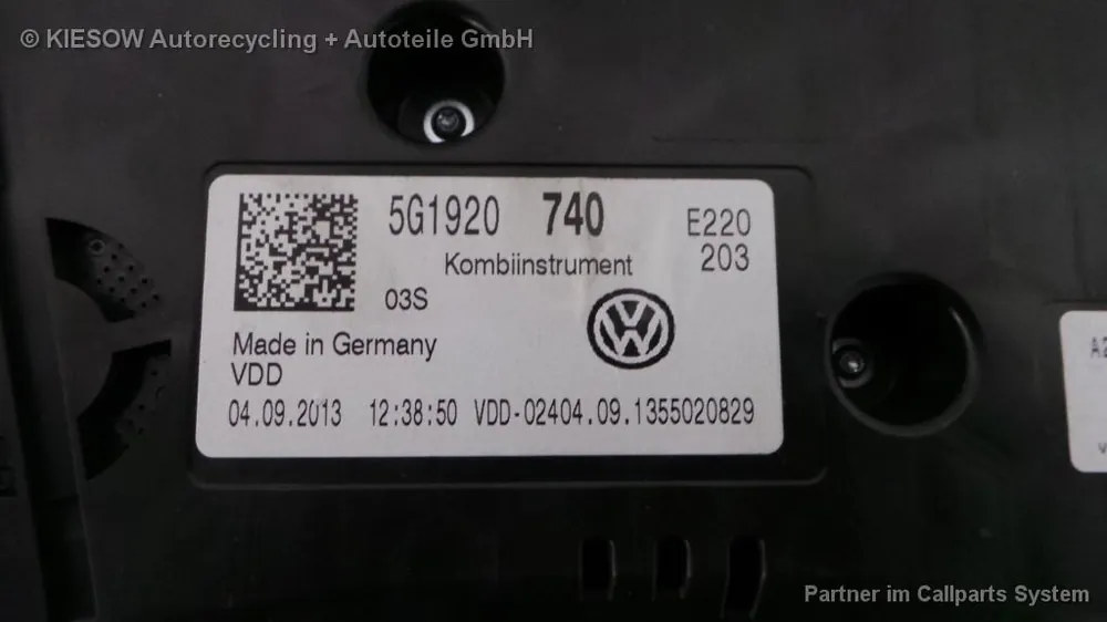 Garantierte Lieferung Armaturen gebraucht VW GOLF VII AU/5G1 Baujahr 2015
